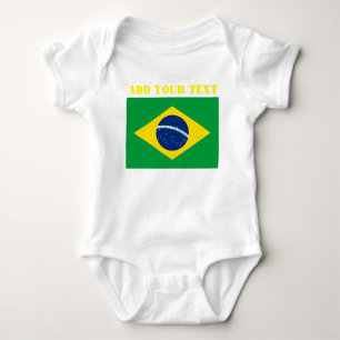 Brazil Flag World Cup 2022 Football Soccer Baby Bodysuit