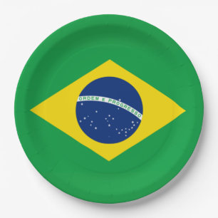 Brazil Flag World Cup 2026 Football Brasil Soccer Paper Plate