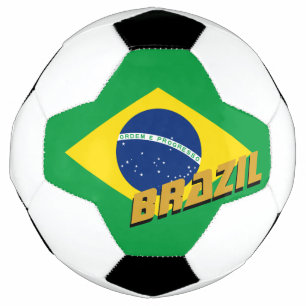 Brazil Football & Brazilian Flag / Sports Soccer Ball