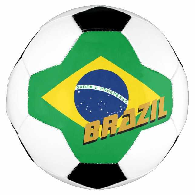 Brazil Football & Brazilian Flag / Sports Soccer Ball (Front)