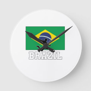 Brazil Football Soccer National Team Round Clock