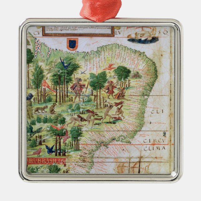 Brazil from the 'Miller Atlas' Metal Tree Decoration (Front)