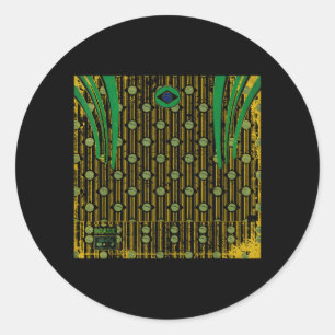 Brazil Gift Flag Brazilian Fan Vintage Samba Classic Round Sticker