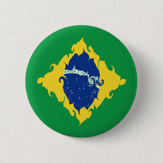 Brazil Gnarly Flag 6 Cm Round Badge