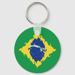 Brazil Gnarly Flag Key Ring