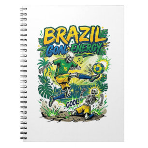 Brazil Goal Energy Skeleton Striker Nations Creati Notebook