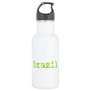 Brazil Green and Yellow Font 532 Ml Water Bottle