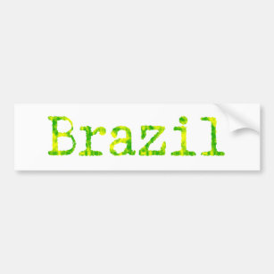Brazil Green and Yellow Font Bumper Sticker