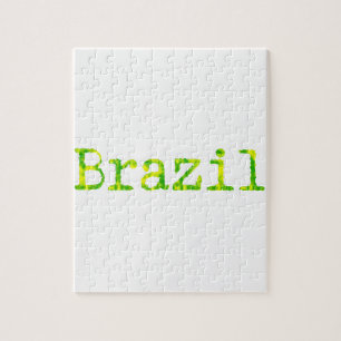 Brazil Green and Yellow Font Jigsaw Puzzle