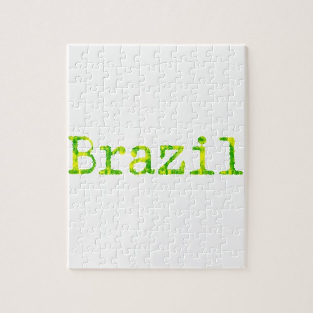 Brazil Green and Yellow Font Jigsaw Puzzle (Vertical)