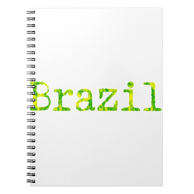 Brazil Green and Yellow Font Notebook (Front)