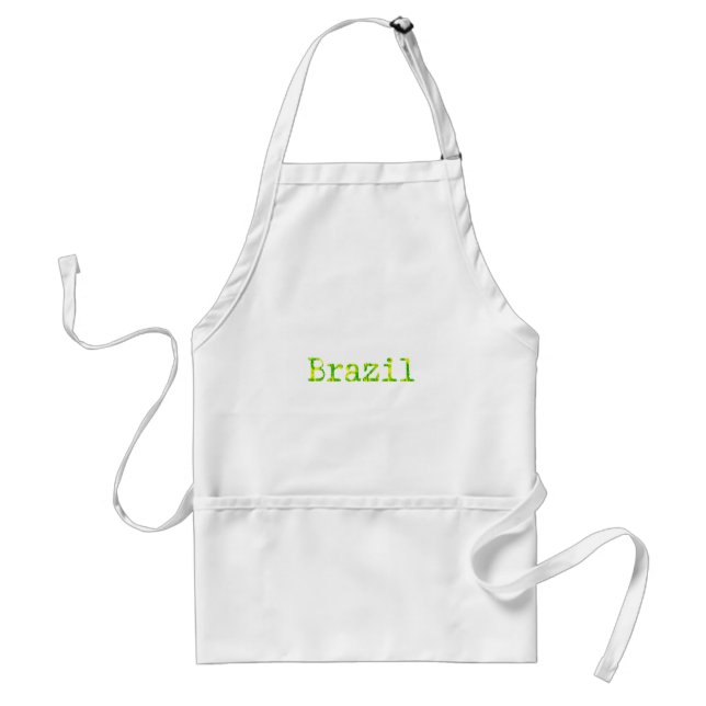 Brazil Green and Yellow Font Standard Apron (Front)