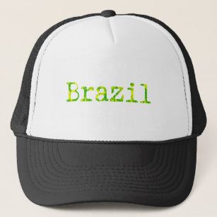 Brazil Green and Yellow Font Trucker Hat
