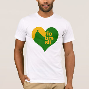 Brazil green yellow heart RJ T-Shirt