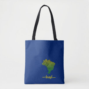 Brazil Grunge   Map of Brazil Tote Bag