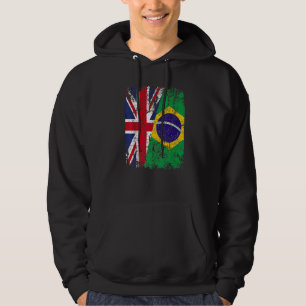 BRAZIL Half BRITAIN UK Friendship Flag BRAZILIAN Hoodie