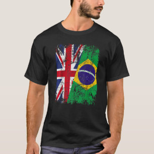 BRAZIL Half BRITAIN UK Friendship Flag BRAZILIAN T-Shirt