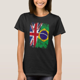 BRAZIL Half BRITAIN UK Friendship Flag BRAZILIAN T-Shirt