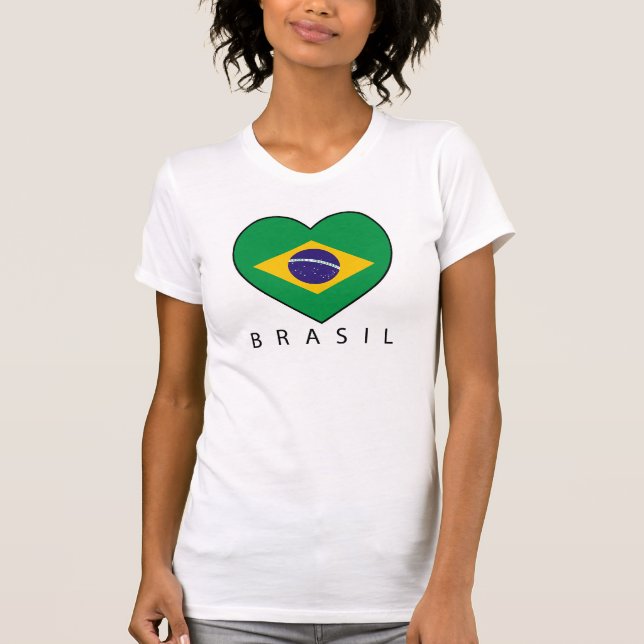 Brazil Heart Soccer T-Shirt (Front)