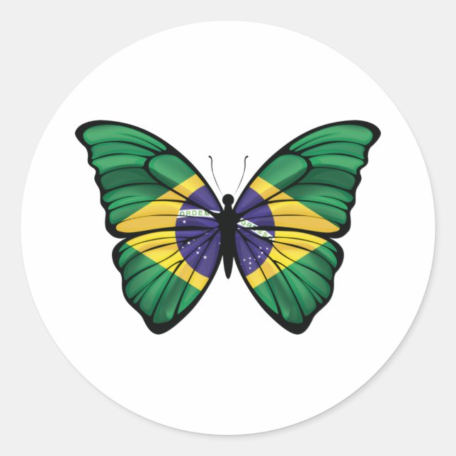 Brazil Hypolimnas Butterfly Classic Round Sticker (Front)