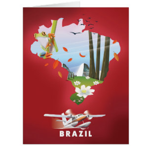 Brazil Illustrated travel poster.