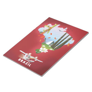 Brazil Illustrated travel poster. Notepad