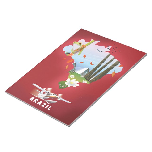 Brazil Illustrated travel poster. Notepad (Angled)