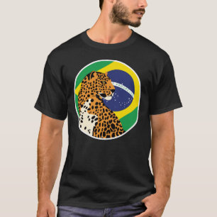 Brazil Jaguar Brazilian National Animal Flag T-Shirt