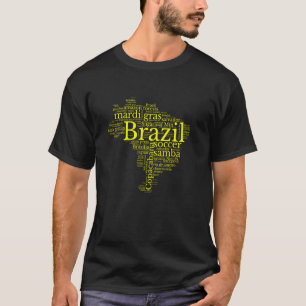 Brazil Map Brazilian Soccer Copacabana Brasil Men T-Shirt