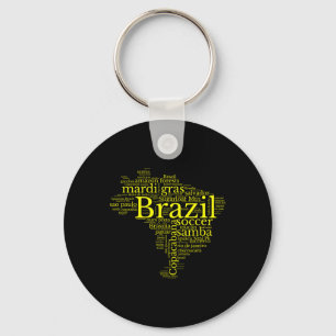Brazil Map Brazilian Soccer Copacana Brasil Men Wo Key Ring