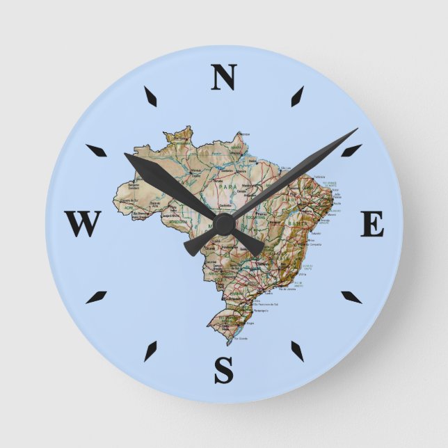 Brazil Map Clock (Front)