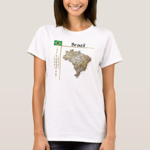 Brazil Map + Flag + Title T-Shirt