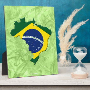 Brazil map plaque