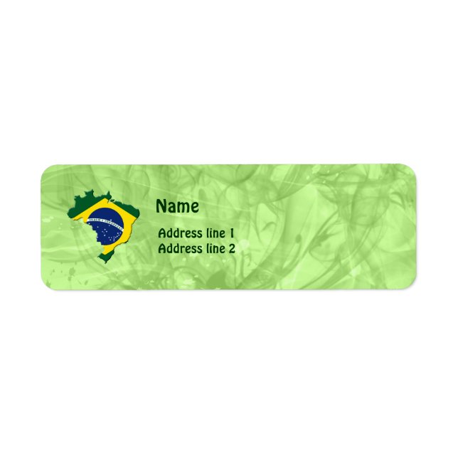 Brazil map return address label (Front)