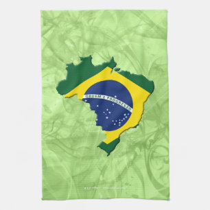 Brazil map tea towel