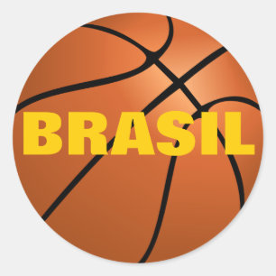 Brazil National Basketball Team Classic Round Sticker