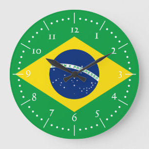 Brazil national flag large clock