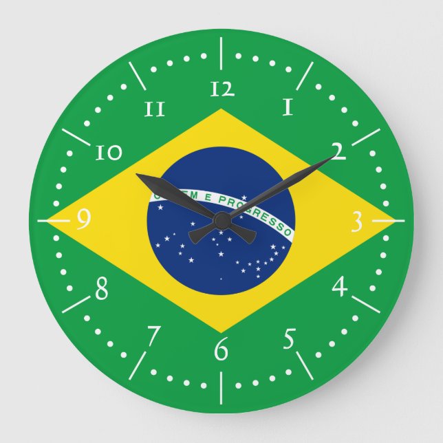 Brazil national flag large clock (Front)