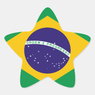 Brazil National Flag Star Sticker