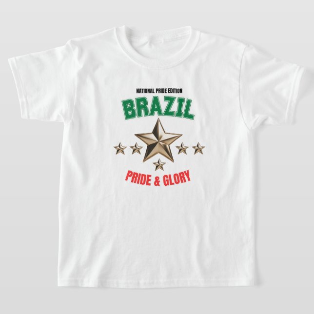Brazil National Pride Edition Kids Basic T-Shirt (Laydown)