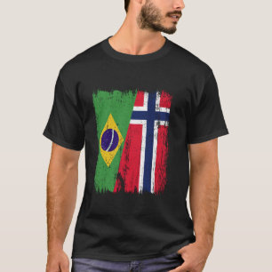 Brazil Norway Half Flag Brazilian Norwegian Ancest T-Shirt