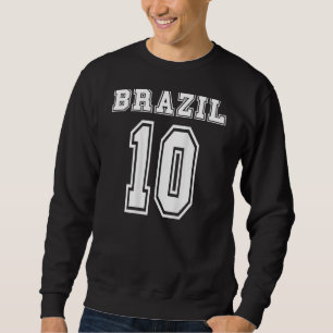 Brazil number 10 print on the back sport number sweatshirt