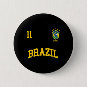 Brazil Number 11 Brazilian Soccer Team Sports Shir 6 Cm Round Badge