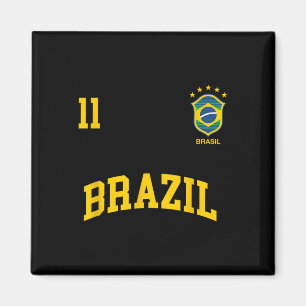 Brazil Number 11 Brazilian Soccer Team Sports Shir Magnet