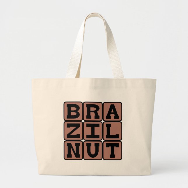 Brazil Nut, Legume Large Tote Bag (Front)