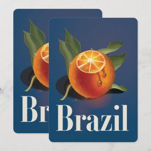 Brazil Oranges travel poster Invitation