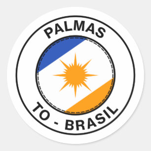 Brazil Palmas Tocantins TO Bandeira Stamp Classic Round Sticker