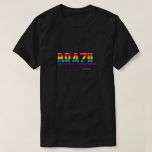 Brazil Pride T Shirt Rainbow Flag
