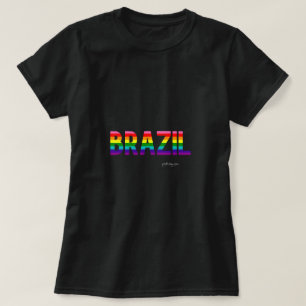 Brazil Pride T Shirt Rainbow Flag W.