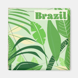 Brazil Rainforest Vintage style vacation print Magnet